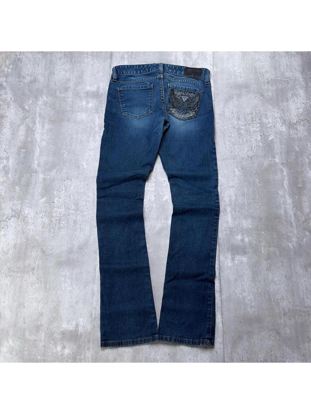 Y2K Dark Wash Guess Grunge Straight Denim Jeans
